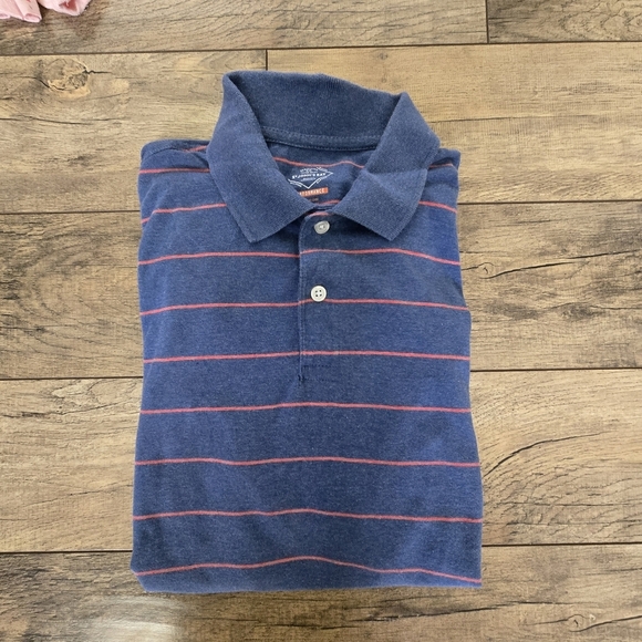 St John's Bay Performance Quick-dri Mens Blue Striped Polo Shirt Size Medium - Picture 7 of 7